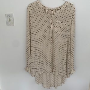 Free People Deep V Boyfriend Shirt Tunic
